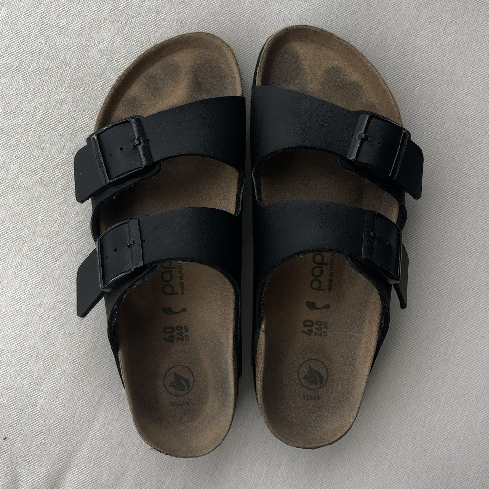 Birkenstock Arizona Platform Vegan Sandals 9/40 size black color